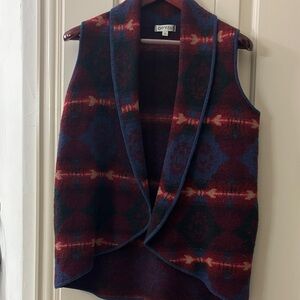 Orvis Women's Burgundy and Navy Sweater Vest